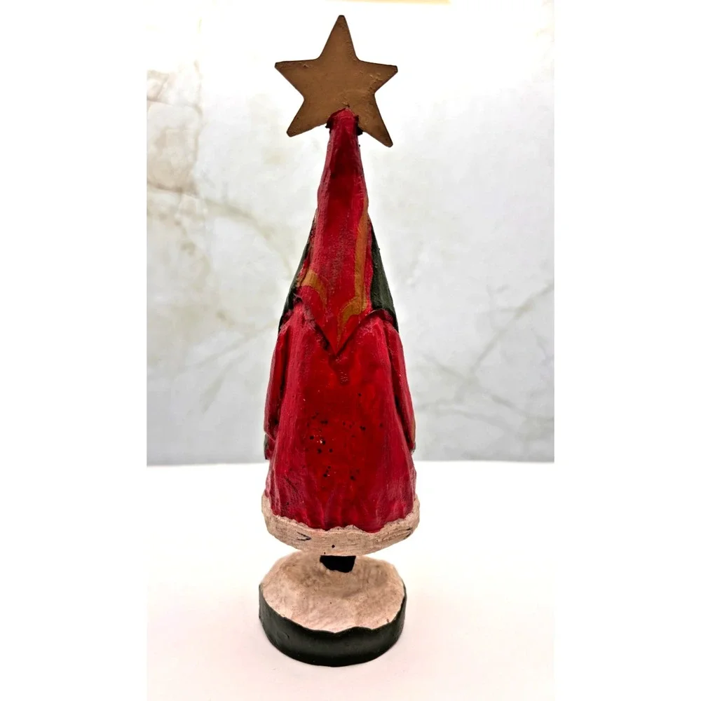 Primitive Folk Art Santa Figurine House of‎ Hatten Paper Mache Vintage 1989 EUC